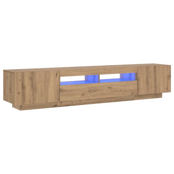vidaXL TV-Schrank mit LED-Leuchten Artisan-Eiche 200x35x40 cm