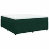 vidaXL Boxspringbett mit Matratze Dunkelgr&uuml;n 200x200 cm Samt