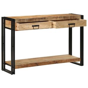vidaXL Konsolentisch mit Regal Braun 120 x 33 x 75 cm Massivholz Mango