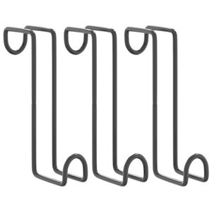 vidaXL Trensenhalter 3 Stk. Schwarz Stahl
