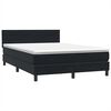 vidaXL Boxspringbett mit Matratze & LED Schwarz 160x210 cm Samt