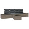 vidaXL Garten-Sofa-Set 5 Stk. Grau Poly-Rattan