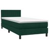 vidaXL Boxspringbett mit Matratze Dunkelgr&uuml;n 90x220 cm Samt