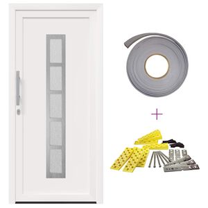 vidaXL Vordert&uuml;r 98 x 208 cm PVC Wei&szlig;