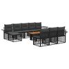 vidaXL Gartensofa-set 11 stk. Schwarz und Dunkelgrau 100 x 55 x 73 cm
