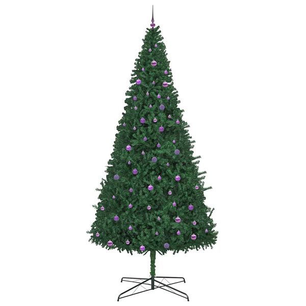 vidaXL Weihnachtsbaum mit dekorativen Lichterketten Gr&uuml;n 400 cm PVC
