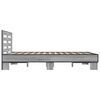vidaXL Bettgestell Grau Sonoma 135x190 cm Holzwerkstoff und Metall