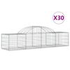 vidaXL Gabionen mit Hochbogen 30 Stk. 200x50x40/60 cm Verzinktes Eisen