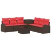vidaXL Sofa Set 8 stk. Braun und Rot 55 x 55 x 37 cm