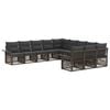 vidaXL Gartensofa-set 11 stk. 11-Sitzer Grau Poly-Rattan