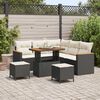 vidaXL Gartensofa-set mit Kissen 8 pcs Schwarz Poly Rattan
