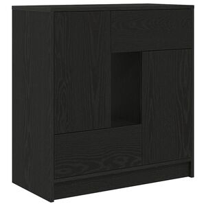 vidaXL Sideboard mit Schubladen und T&uuml;ren Schwarz Eichen-Optik