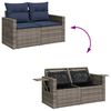 vidaXL 6-tlg. Garten-Sofagarnitur mit Kissen Grau Poly Rattan