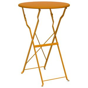 vidaXL Bistrotisch Senf &Oslash; 50 x 71 cm Pulverbeschichteter Stahl