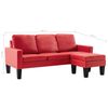 vidaXL 3-Sitzer-Sofa mit Hocker Rot Kunstleder