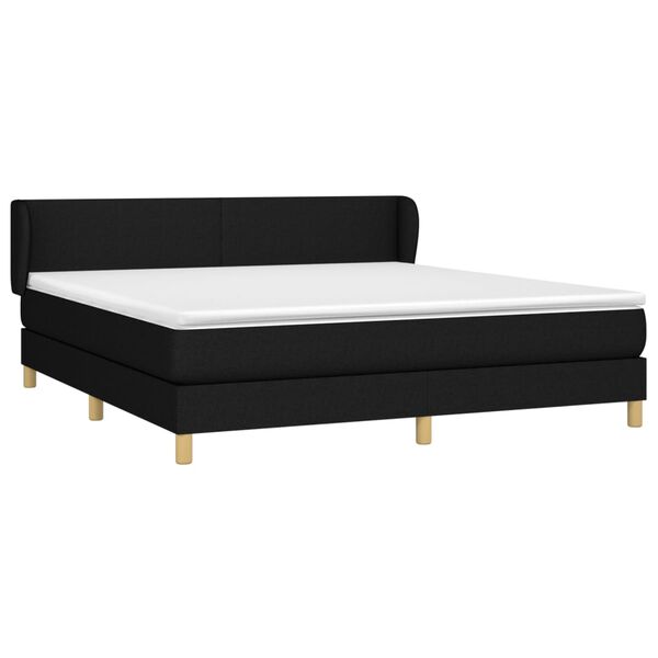 vidaXL Boxspringbett mit Matratze Schwarz 160x200 cm Stoff