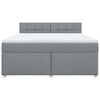vidaXL Boxspringbett mit Matratze Hellgrau 180x200 cm Stoff