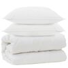 vidaXL Decke mit Kissen mit Kissen 3 pcs Wei&szlig; Mikrofaser