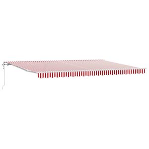 vidaXL Ausziehbare Markise Rot und Wei&szlig; 500 x 350 cm