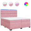 vidaXL Boxspringbett mit Matratze Rosa 200x200 cm Samt