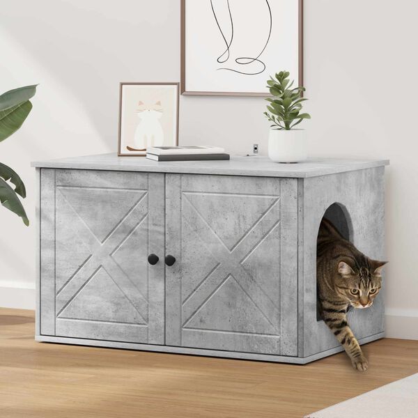 vidaXL Katzenhaus Beton 85 x 55 x 50 cm Holzwerkstoff