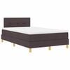 vidaXL LED Boxspringbett mit Kopfteil Dunkelbraun 120 x 190 cm Stoff