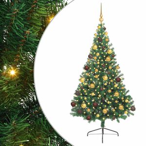 vidaXL K&uuml;nstlicher vorbeleuchteter Weihnachtsbaum Gr&uuml;n 180 cm PVC