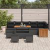 vidaXL Gartensofa-set mit Kissen 12 pcs Schwarz Poly-Rattan