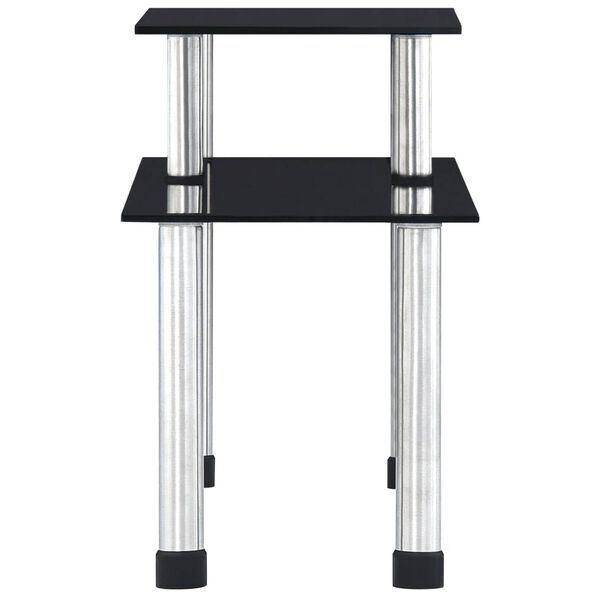 vidaXL K&uuml;chenregal Schwarz 45&times;16&times;26 cm Hartglas