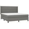vidaXL Boxspringbett mit Matratze Dunkelgrau 180x200 cm Stoff
