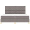 vidaXL LED Boxspringbett mit Matratze Taupe 200 x 200 cm Stoff