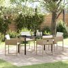 vidaXL Garten Essgruppe mit Kissen 5 pcs Beige Poly-Rattan