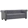 vidaXL Chesterfield Sofa 3-Sitzer Samtbezug 199x75x72 cm Grau