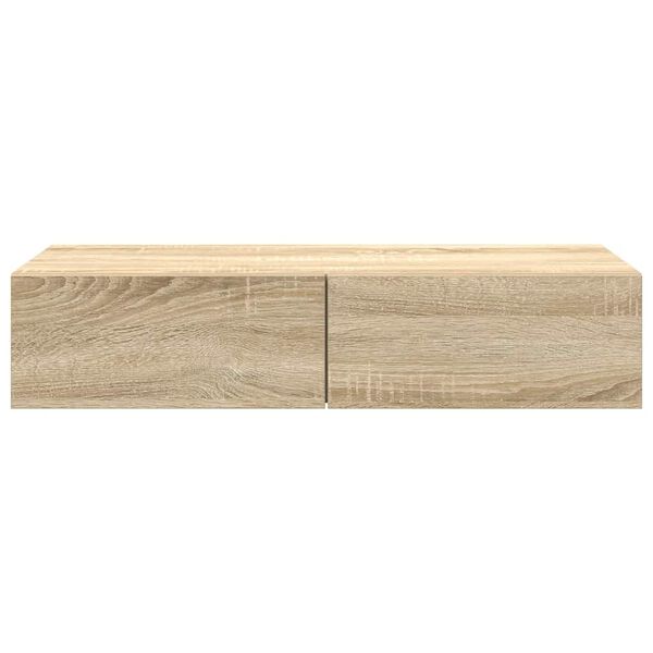 vidaXL Wandregal mit Schubladen Sonoma-Eiche 80x33x17 cm Holzwerkstoff