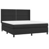 vidaXL Boxspringbett mit Matratze & LED Schwarz 160x200 cm Kunstleder