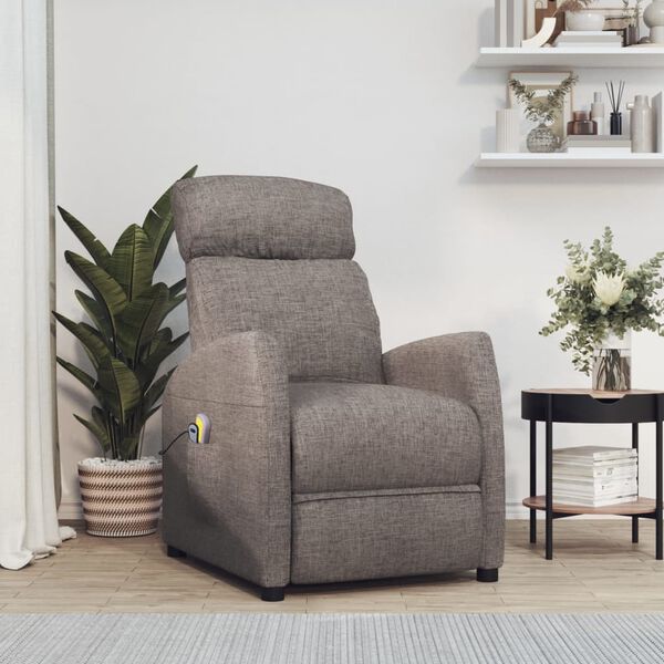 vidaXL Massagesessel Elektrisch Taupe Stoff