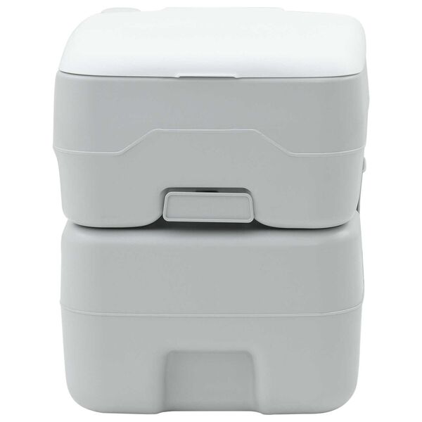 vidaXL Camping-Toilette Grau und Wei&szlig; 41,5 x 36,5 x 42 cm Polyethylen