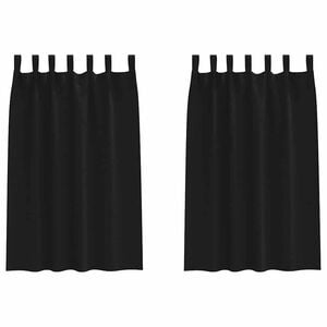 vidaXL Verdunkelungs-Vorh&auml;nge mit Ringen 2 stk. Schwarz 175 x 140 cm