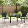 vidaXL Garten Essgruppe 3 pcs Schwarz PE-Rattan