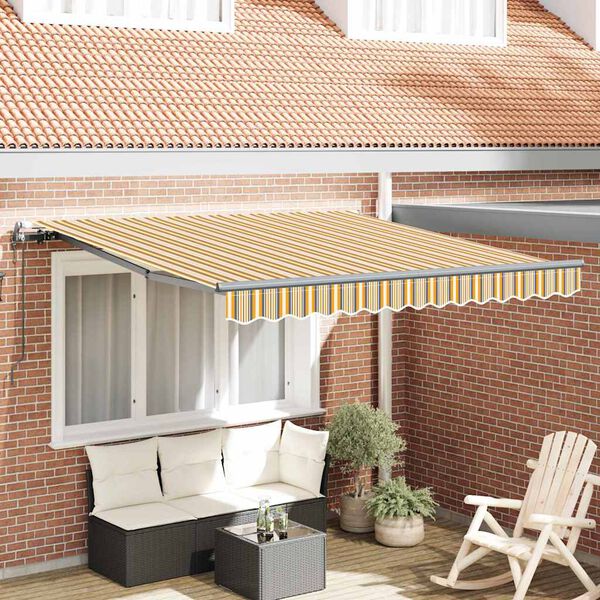 vidaXL Einziehbare Markise Mehrfarbig 300 x 250 cm Stoff und Aluminium