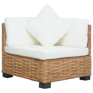 vidaXL Ecksofa mit Kissen Nat&uuml;rliches Rattan