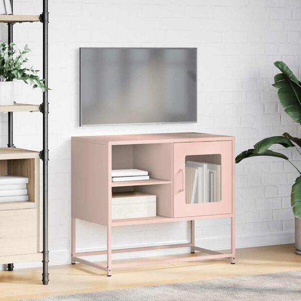 vidaXL TV-Schrank Rosa 68x39x60,5 cm Stahl