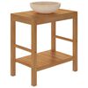 vidaXL Waschtisch Massivholz Teak mit Waschbecken Marmor Creme