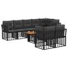 vidaXL Gartensofa-set 9 stk. Schwarz und Dunkelgrau Poly-Rattan