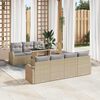 vidaXL Gartensofa-set mit Kissen mit Speicher 8 pcs Beige Poly Rattan