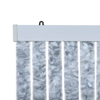 vidaXL Insektenschutz-Vorhang Weiß und Grau 100x220 cm Chenille
