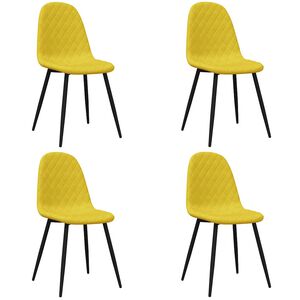 vidaXL Esszimmerst&uuml;hle 4 Stk. Senfgelb Samt