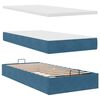 vidaXL Ottoman-Bett mit Matratzen & LEDs Dunkelblau 80x200 cm Samt
