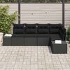 vidaXL Gartensofa-set mit Speicher 5 pcs Schwarz Poly-Rattan