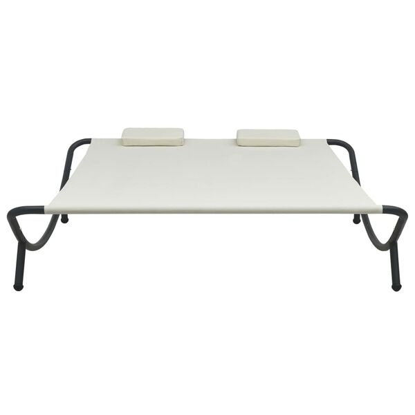 vidaXL Sonnenliege Stoff Creme